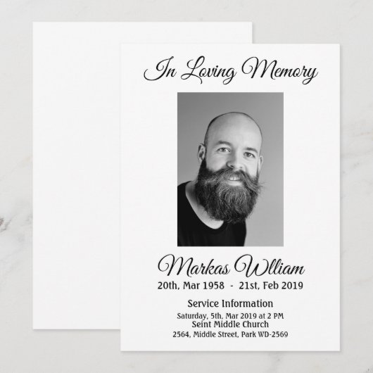 Persoonlijke herinneringen kaart (Voorkant / Achterkant)