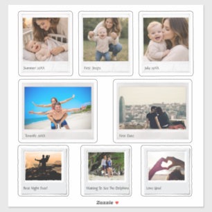 Persoonlijke herinneringen stickerblad met 8 foto' sticker