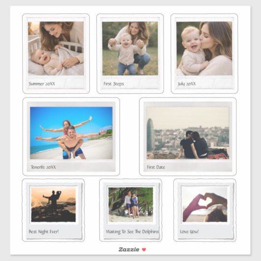 Persoonlijke herinneringen stickerblad met 8 foto' sticker (Vel)