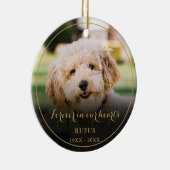 Persoonlijke Herinneringsfoto Gouden Schrift voor  Keramisch Ornament (Rechts)