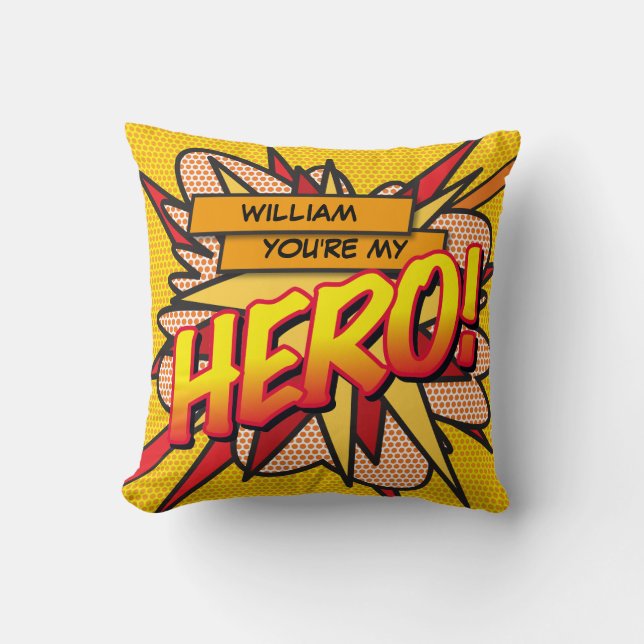 Persoonlijke HERO Leuke Moderne Coole Trendy Strip Kussen (Voorkant)