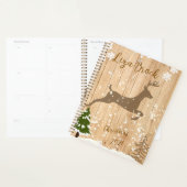 Persoonlijke herten Kerstbal houten achtergrond Planner (Display)