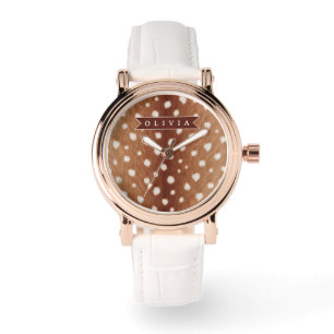 Persoonlijke hertenprint neutrale esthetische cade horloge