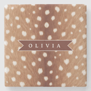 Persoonlijke hertenprint neutrale esthetische cade stenen onderzetter