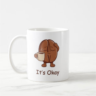 Persoonlijke Het Is Oké Schattige Koffieboon Karak Koffiemok