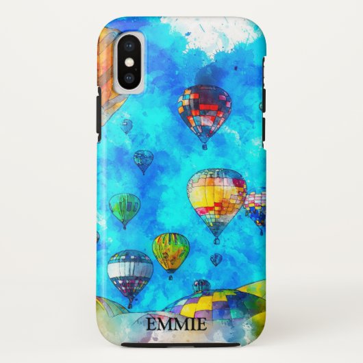 Persoonlijke Hete Luchtballon Waterverf Case-Mate iPhone Case (Achterkant)