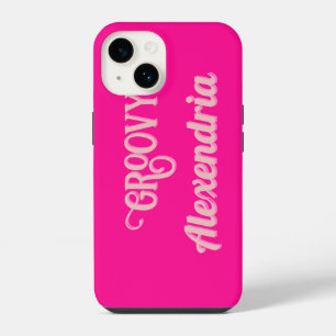 Persoonlijke hete roze en roze iPhone 14 hoesje