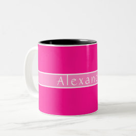 Persoonlijke hete roze tweekleurige koffiemok