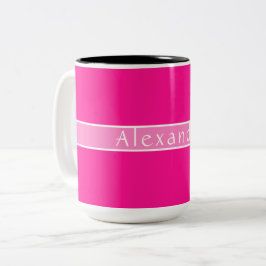 Persoonlijke hete roze tweekleurige koffiemok