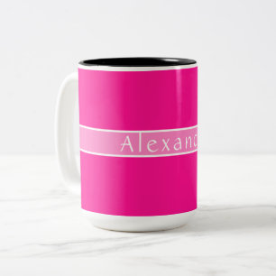 Persoonlijke hete roze tweekleurige koffiemok
