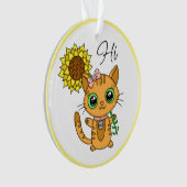 Persoonlijke Hi en Hugs | Kute met zonnebloem Ornament (voorkant)