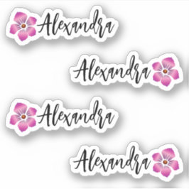 Persoonlijke hibiscusnaamlabelstickers (set van  sticker