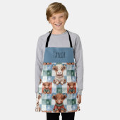 Persoonlijke Highland Cow Kerst Crew Kinderen Schort (Gedragen)