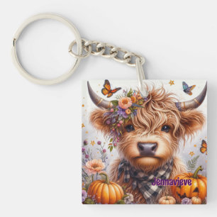 Persoonlijke Highland Kalf Acryl Sleutelhanger