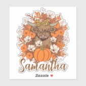 Persoonlijke Highland Koe Halloween Herfst  Sticker (Vel)