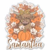 Persoonlijke Highland Koe Halloween Herfst  Sticker (Voorkant)