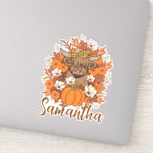 Persoonlijke Highland Koe Halloween Herfst  Sticker