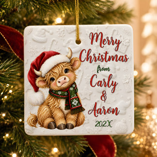 Persoonlijke Highland Koe Kerst Ornament