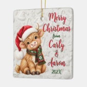Persoonlijke Highland Koe Kerst Ornament (Links)