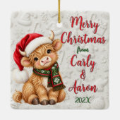Persoonlijke Highland Koe Kerst Ornament (Achterkant)