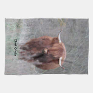 Persoonlijke Highland Koe Theedoek