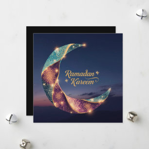 Persoonlijke Hilal-kaart voor Ramadan Kareem-vakan Feestdagenkaart