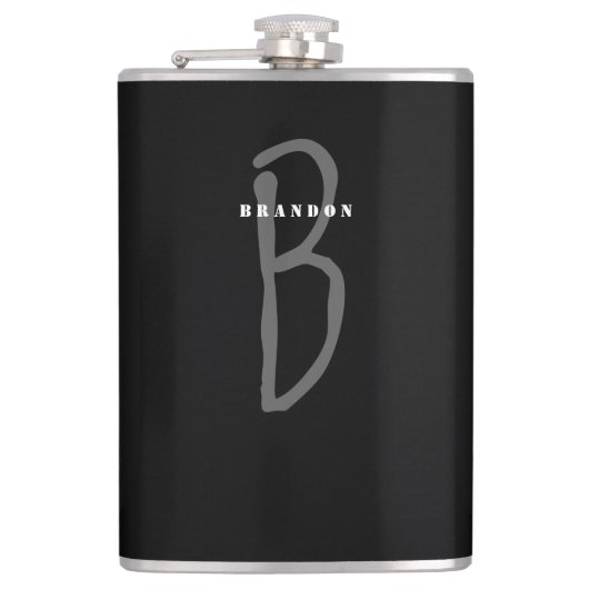 Persoonlijke Hip Flask met Monogram voor Mannen 8o Heupfles (Voorkant)