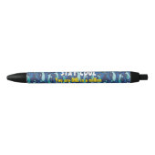 Persoonlijke Hip Navy Blue Penguin Colony Zwarte Inkt Pen (Voorkant)