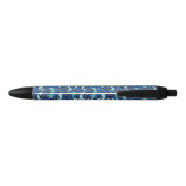 Persoonlijke Hip Navy Blue Penguin Colony Zwarte Inkt Pen (Achterkant)