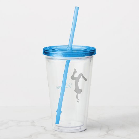 Persoonlijke HipHop Dance Silhouette Tumbler Acryl Drinkbeker (Achterkant)