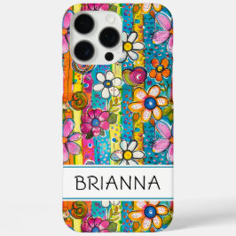 Persoonlijke Hippie Bloemkracht iPhone 16 Pro Max Hoesje