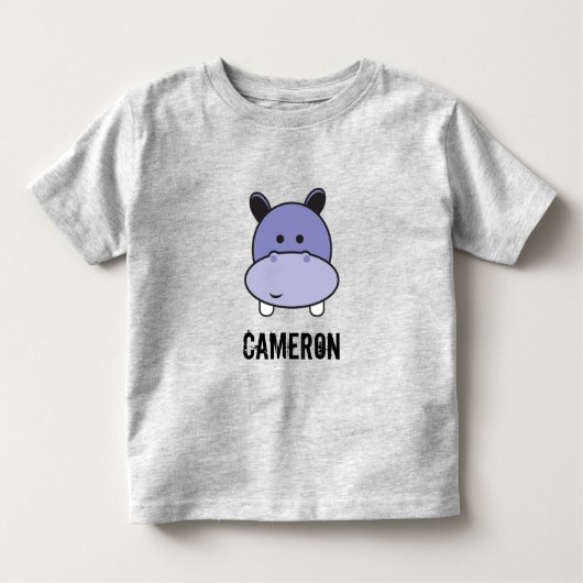Persoonlijke Hippo-illustratie Kinder Shirts (Voorkant)