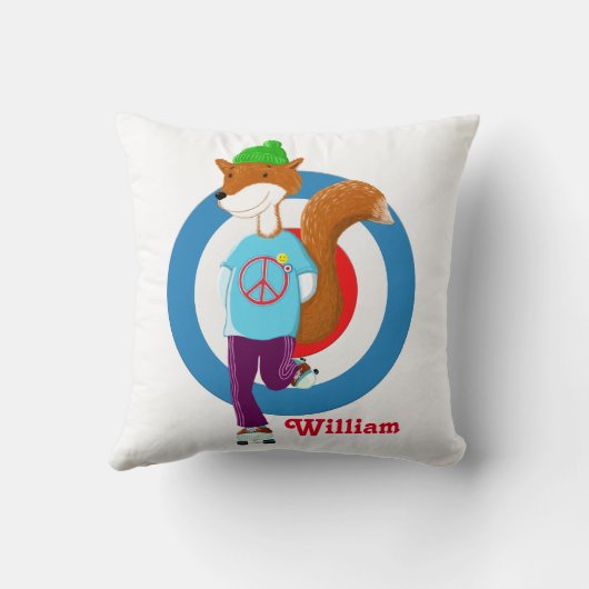 Persoonlijke hipster Fox Kinder Kussen (Achterkant)
