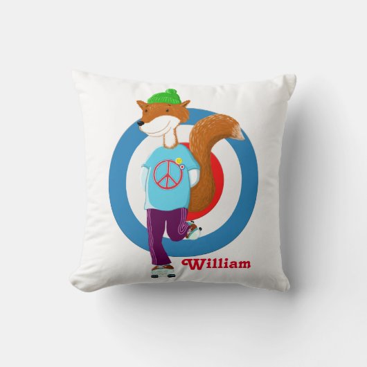 Persoonlijke hipster Fox Kinder Kussen (Voorkant)