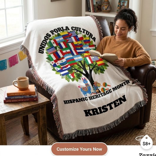 Persoonlijke Hispanic Heritage Month-boomvlag Deken