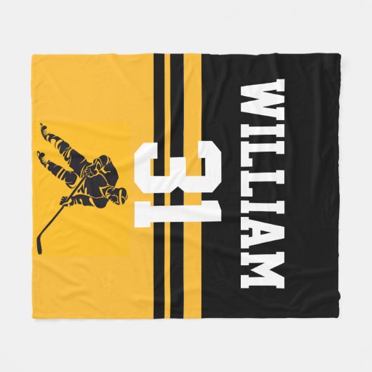 Persoonlijke hockey Blanket Fleece Deken (Voorkant (Horizontaal))