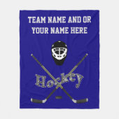 Persoonlijke hockey Blanket, Jouw tekst en KLEUREN Fleece Deken (Voorkant)