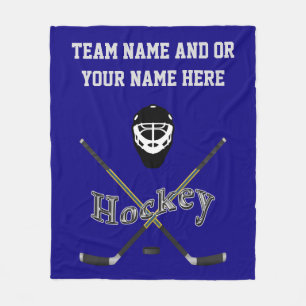Persoonlijke hockey Blanket, Jouw tekst en KLEUREN Fleece Deken