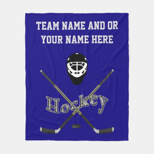 Persoonlijke hockey Blanket, Jouw tekst en KLEUREN Fleece Deken (Voorkant)