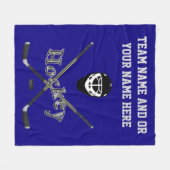 Persoonlijke hockey Blanket, Jouw tekst en KLEUREN Fleece Deken (Voorkant (Horizontaal))