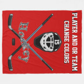 Persoonlijke HOCKEY Blanket, Jouw tekst en KLEUREN Fleece Deken (Voorkant (Horizontaal))