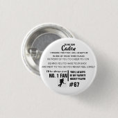 Persoonlijke Hockey Button NO.1 FAN (Voorkant /achterkant)