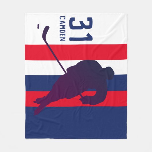 Persoonlijke hockey Flece Blanket Fleece Deken (Voorkant)