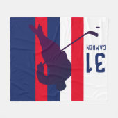 Persoonlijke hockey Flece Blanket Fleece Deken (Voorkant (Horizontaal))