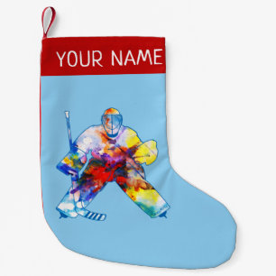 Persoonlijke Hockey Goalie Waterverf Kleine Kerstsok