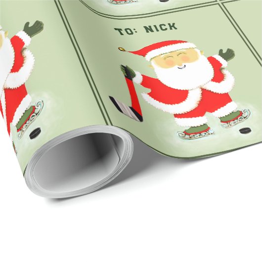 Persoonlijke Hockey Kerstmis Cadeaupapier (Rol Hoek)