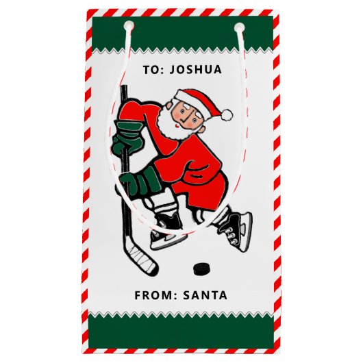 Persoonlijke hockey-kersttas met kleine cadeautjes klein cadeauzakje (Voorkant)