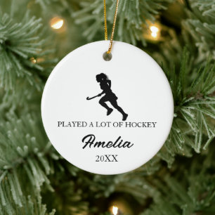 Persoonlijke Hockey Ornament, Aangepaste Sport Keramisch Ornament