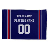 Persoonlijke Hockey Pillow-Hoesjes, Navy Blue, Whi Kussensloop (Achterkant)