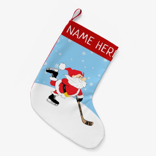 Persoonlijke Hockey Santa Kleine Kerstsok (Voorkant (Hangend))
